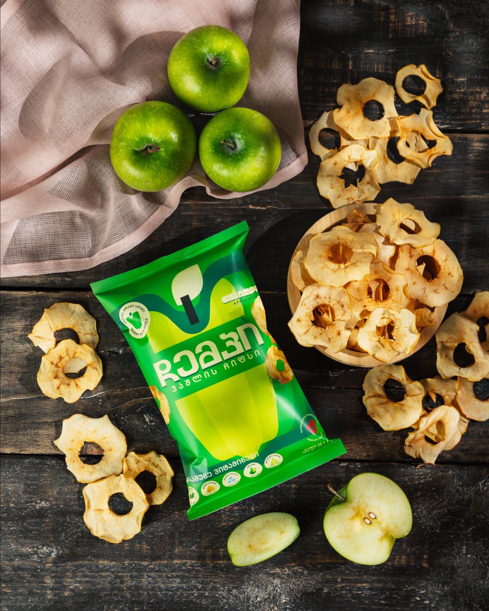 მწვანე ვაშლის ჩიფსი 'გრანი სმიტი' (25გრ)