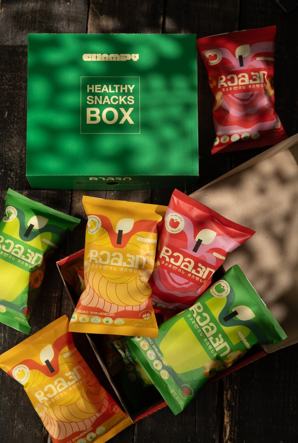 ვაშლის ჩიფსების ბოქსი (6 ცალი)